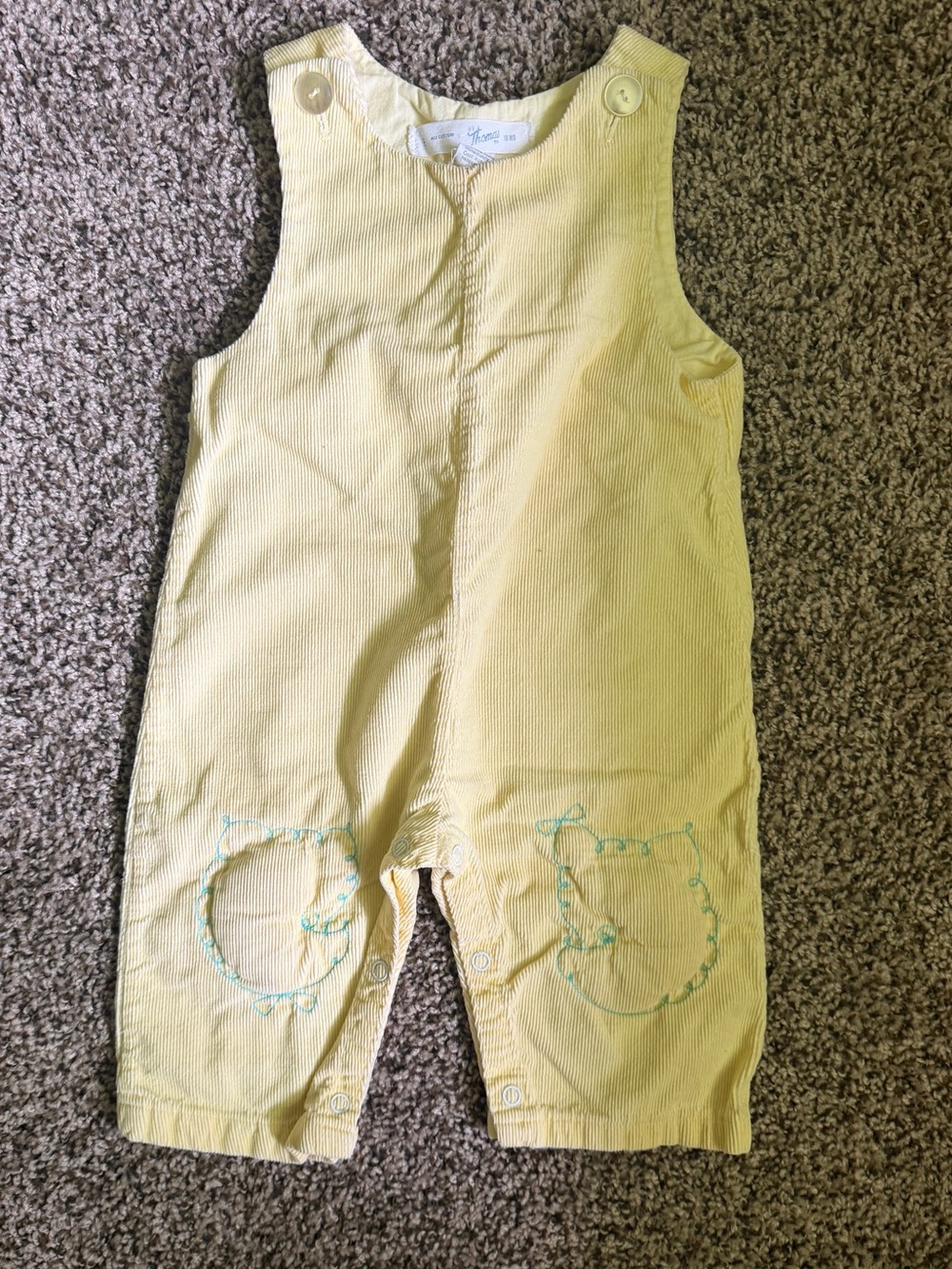 Vintage Yellow Corduroy Overalls